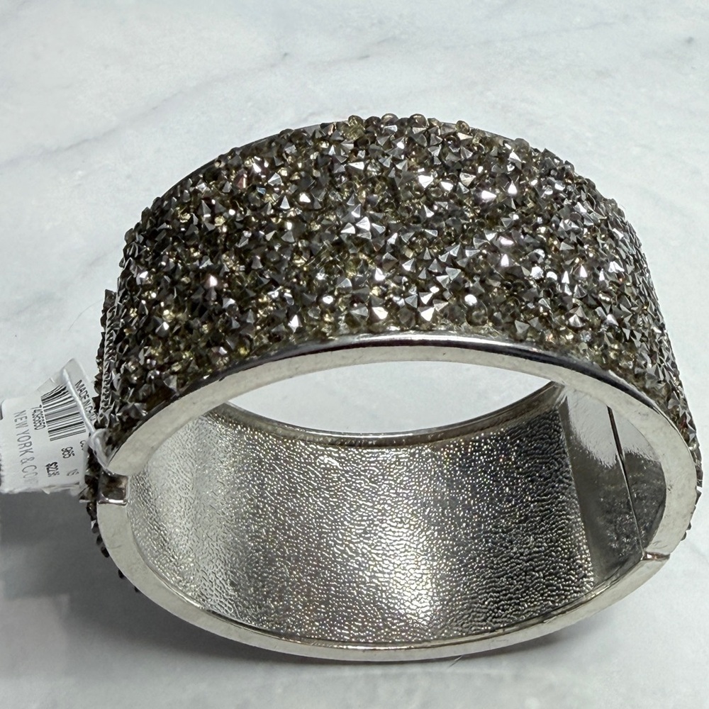 🚨3 for $15🚨 New York & Company Silver Crystal Pavé Cuff Bracelet
